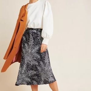 Anthropologie Bias Satin Midi Skirt Sz. 2